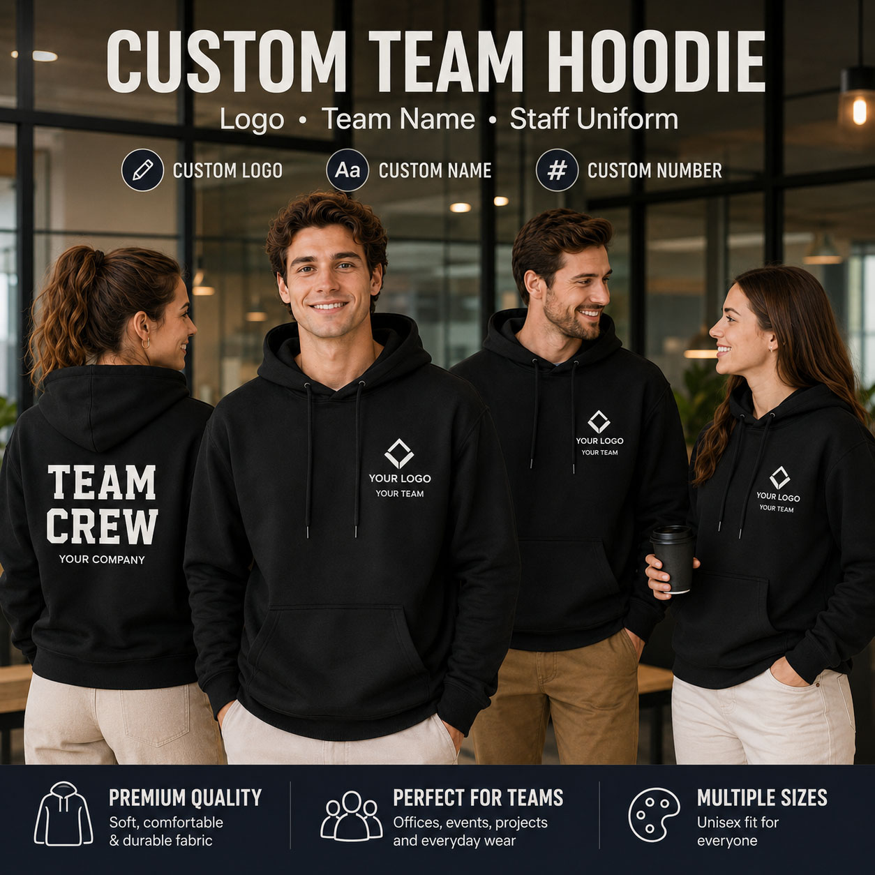 Winter Clothing Companies - Felpa Aziendale con Logo Personalizzato, Unisex,
